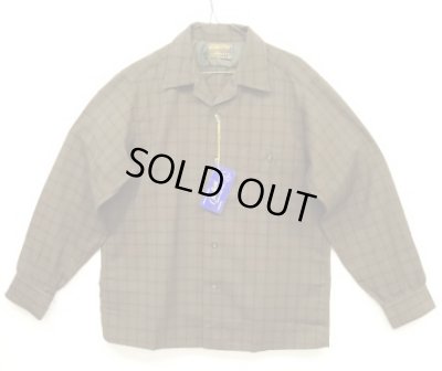 画像1: 60'S PENDLETON "SIR PENDLETON" ウール 長袖 オープンカラーシャツ チェック柄 USA製 (DEADSTOCK)