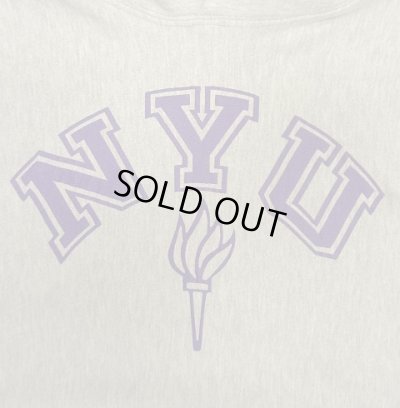 画像3: 90'S CHAMPION "NYU" 刺繍タグ リバースウィーブ パーカー グレー USA製 (VINTAGE)