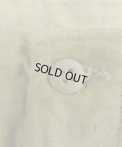 画像4: 60'S アメリカ軍 US ARMY "OG107" コットンサテン 平ボタン 裾ドローコード穴付き ベイカーパンツ (VINTAGE)