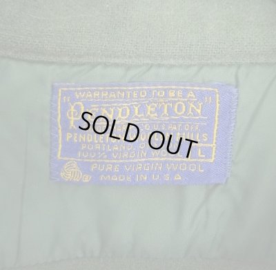 画像2: 70'S PENDLETON "BOARD SHIRT" ウール オープンカラーシャツ ダークグリーン USA製 (VINTAGE)