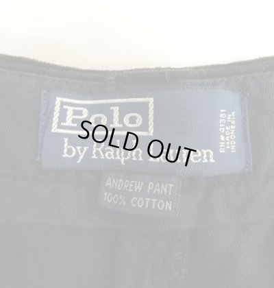 画像2: 90'S RALPH LAUREN "ANDREW PANT" ツープリーツ 太畝 コーデュロイパンツ ブラック W38L30 (VINTAGE)