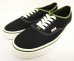 画像1: VANS "SALES SAMPLE" AUTHENTIC キャンバス スニーカー ブラック/オリーブトリム (一点物/NEW) (1)