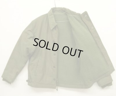 画像4: 60'S アメリカ軍 US NAVY "初期A-2"  三角フラップ ステンシル入り デッキジャケット ミリタリーグリーン (VINTAGE)