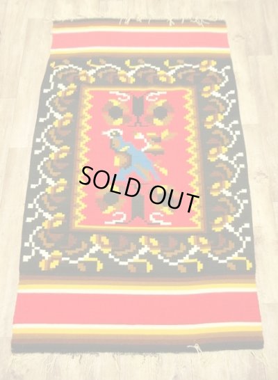 画像1: オールド ウール ハンドウーブン ラグ 205cm x 120cm (VINTAGE)