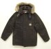 画像1: 80'S CARHARTT "TRADITIONAL COAT" フード付き 裏地ブランケット ダックジャケット ブラック USA製 (VINTAGE) (1)