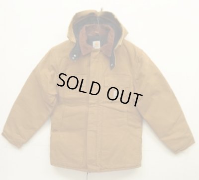 画像1: CARHARTT "TRADITIONAL COAT" フード付き 裏地キルティング ダックジャケット ブラウン USA製 (VINTAGE)