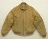 80'S LL Bean "背面プリーツ" チンスト付き レザー ドリズラージャケット ベージュ USA製 (VINTAGE)