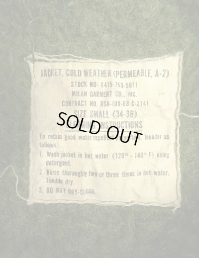 画像2: 60'S アメリカ軍 US NAVY "A-2" 背面ステンシル デッキジャケット ミリタリーグリーン (VINTAGE)