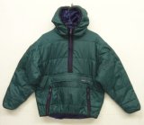 90'S LL Bean プリマロフト ハーフジップ フード付きジャケット グリーン/パープル USA製 (VINTAGE)