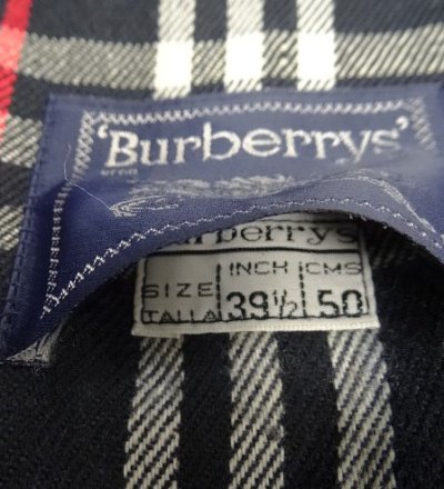 画像3: 90'S BURBERRYS チンスト付き ウール ラグランスリーブ ハーフコート ネイビー スペイン製 (VINTAGE)