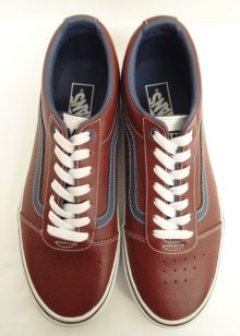 他の写真1: VANS "SALES SAMPLE" WARD オールレザー スニーカー ブラウン/ネイビー (一点物/NEW)