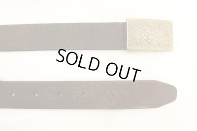 画像3: 90'S J.CREW シルバーバックル レザーベルト 茶芯 ブラック(ブラウン)イングランド製 (VINTAGE)