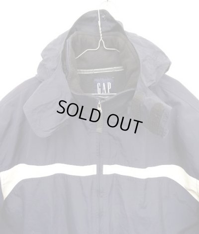 画像3: 00'S GAP 旧タグ 裏フリース フード付き ナイロンジャケット ネイビー/ホワイト (VINTAGE)