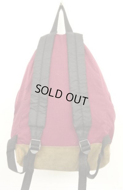 画像6: 80'S EASTPAK 旧タグ ボトムレザー ナイロン バックパック バーガンディ USA製 (VINTAGE)