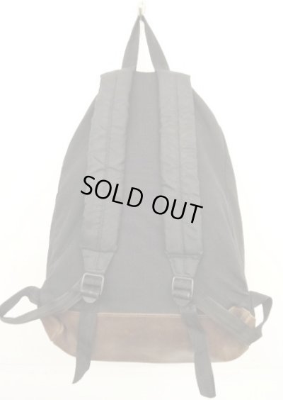 画像7: 80'S EASTPAK 旧タグ ボトムレザー ナイロン バックパック ブラック USA製 (VINTAGE)