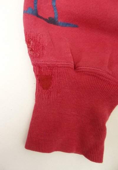 画像8: 90'S CHAMPION "両面&右袖プリント" 刺繍タグ リバースウィーブ ダークレッド USA製 (VINTAGE)