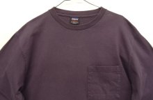 他の写真1: 90'S PATAGONIA 黒タグ オーバルロゴ刺繍 長袖 ポケット付きTシャツ グレープ USA製 (VINTAGE)