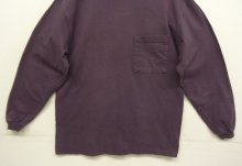 他の写真3: 90'S PATAGONIA 黒タグ オーバルロゴ刺繍 長袖 ポケット付きTシャツ グレープ USA製 (VINTAGE)