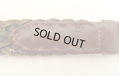 画像4: 90'S LL Bean "SOLID BRASSバックル" メッシュレザーベルト ブラウン USA製 (VINTAGE)