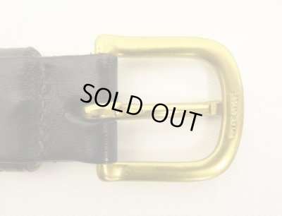 画像6: 90'S LL Bean "SOLID BRASSバックル" メッシュレザーベルト ブラック USA製 (VINTAGE)