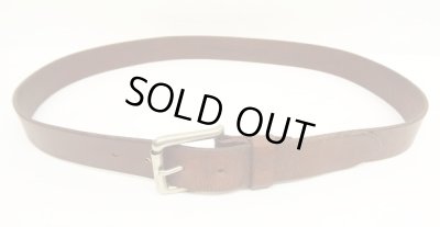 画像2: 90'S LL Bean "SOLID BRASSバックル" レザーベルト ブラウン USA製 (VINTAGE)