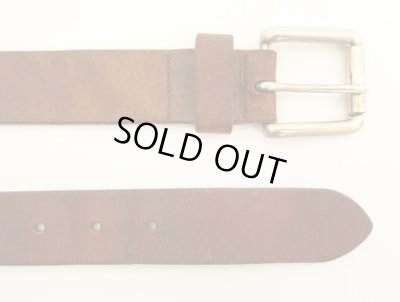 画像4: 90'S LL Bean "SOLID BRASSバックル" レザーベルト ブラウン USA製 (VINTAGE)