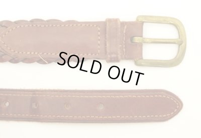 画像5: 90'S LL Bean "SOLID BRASSバックル" メッシュレザーベルト ブラウン USA製 (VINTAGE)