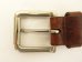 画像5: 90'S LL Bean "SOLID BRASSバックル" レザーベルト ブラウン USA製 (VINTAGE) (5)