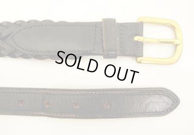 画像5: 90'S LL Bean "SOLID BRASSバックル" メッシュレザーベルト ブラック USA製 (VINTAGE)