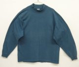 90'S GAP 旧タグ シングルステッチ モックネック 長袖 Tシャツ ブルー USA製 (VINTAGE)