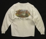 00'S ORVIS "NORTH PARK ANGLERS" 両面プリント 長袖 Tシャツ ホワイト (VINTAGE)