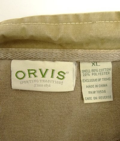 画像2: 00'S ORVIS ガゼット付き ハーフジップ スウェットシャツ フェードベージュ (VINTAGE)