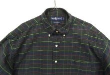他の写真1: 90'S RALPH LAUREN "THE BIG OXFORD" 裾ロゴ刺繍 オックスフォード 長袖 BDシャツ チェック柄 (VINTAGE)