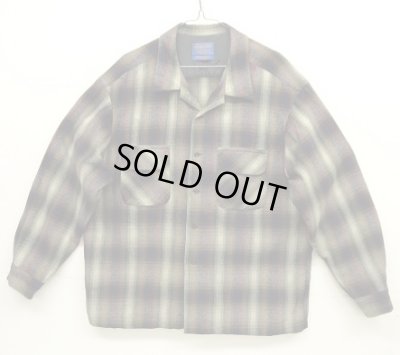 画像1: 90'S PENDLETON "BOARD SHIRT" ウール オープンカラーシャツ オンブレチェック USA製 (VINTAGE)