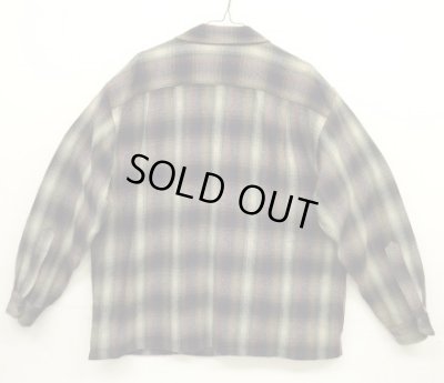 画像3: 90'S PENDLETON "BOARD SHIRT" ウール オープンカラーシャツ オンブレチェック USA製 (VINTAGE)