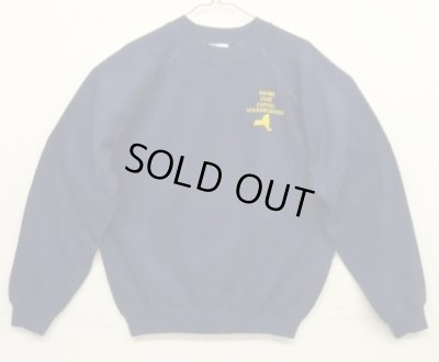 画像1: 80'S EMPIRE STATE CAPITAL VOLKSSPORTERS ラグランスリーブ クルーネック スウェットシャツ ネイビー USA製 (VINTAGE)