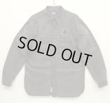 90'S RALPH LAUREN チンスト付き バックステンシル ワークシャツ ブラック (VINTAGE)