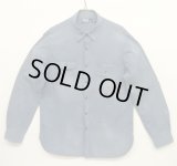90'S RALPH LAUREN チンスト付き メタル猫目ボタン シャンブレー ワークシャツ ブルー (VINTAGE)