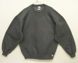 90'S RUSSELL ATHLETIC 前Vガゼット付き クルーネック スウェットシャツ チャコール メキシコ製 (VINTAGE)