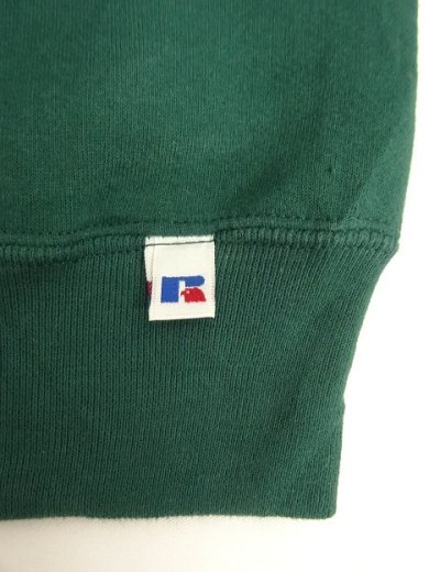 画像3: 90'S RUSSELL ATHLETIC 前Vガゼット付き クルーネック スウェットシャツ ダークグリーン USA製 (VINTAGE)