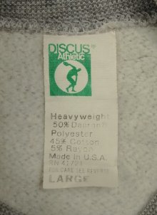 他の写真1: 80'S DISCUS ATHLETIC 脇の下ガゼット付き ラグランスリーブ スウェットシャツ ヘザーグレー USA製 (VINTAGE)
