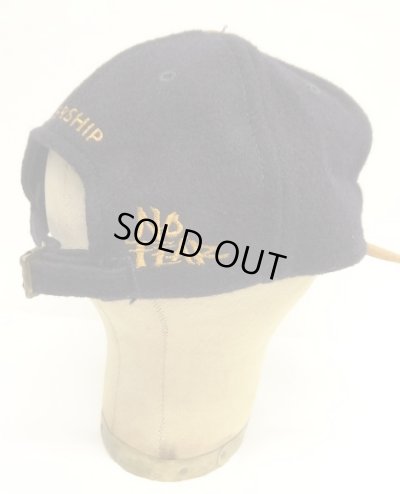 画像5: 90'S FORD x NO FEAR ウール/レザー ベースボールキャップ ネイビー/ブラウン USA製 (VINTAGE)