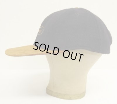 画像3: 90'S FORD x NO FEAR ウール/レザー ベースボールキャップ ネイビー/ブラウン USA製 (VINTAGE)