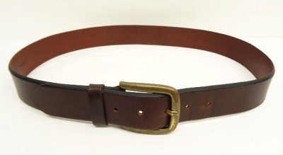 画像2: 90'S LL Bean "SOLID BRASSバックル" レザーベルト ブラウン UK製 (VINTAGE)