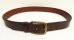 画像2: 90'S LL Bean "SOLID BRASSバックル" レザーベルト ブラウン UK製 (VINTAGE) (2)