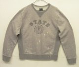 00'S J.CREW 前Vガゼット付き 染み込みプリント ヴィンテージ加工 スウェットシャツ ツートンカラー (VINTAGE)