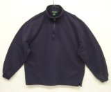 90'S J.CREW 旧タグ ハーフジップ スウェットシャツ ネイビー (VINTAGE)