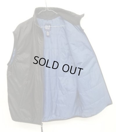 画像3: 90'S GAP 旧タグ 中綿入り リップストップナイロンベスト ブラック (VINTAGE)