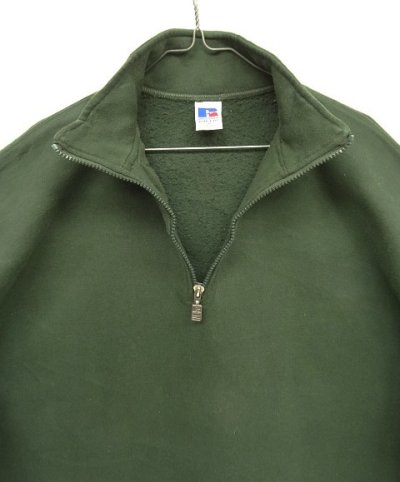 画像3: 90'S RUSSELL ATHLETIC ハーフジップ スウェットシャツ オリーブ メキシコ製 (VINTAGE)