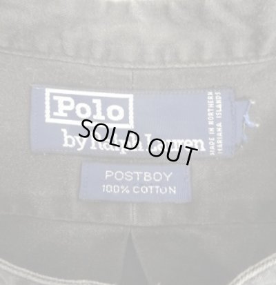画像2: 90'S RALPH LAUREN "POSTBOY" 長袖 バンドカラーシャツ フェードブラック (VINTAGE)